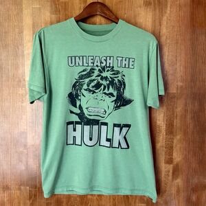 THE‎ HULK T-Shirt Men's Medium Unleash The Hulk Green (A106)